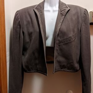 Claude Barthelemy women's 42 N (8.5) khaki green cropped wool jacket